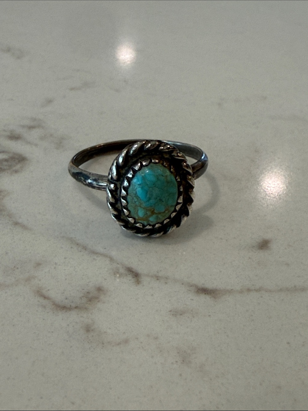 Women’s Sterling Silver Ring with Turquoise Stone